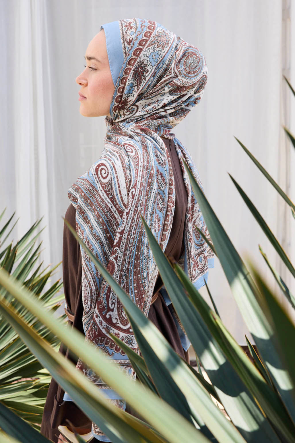 Deluxe Desenli Şal İndigo