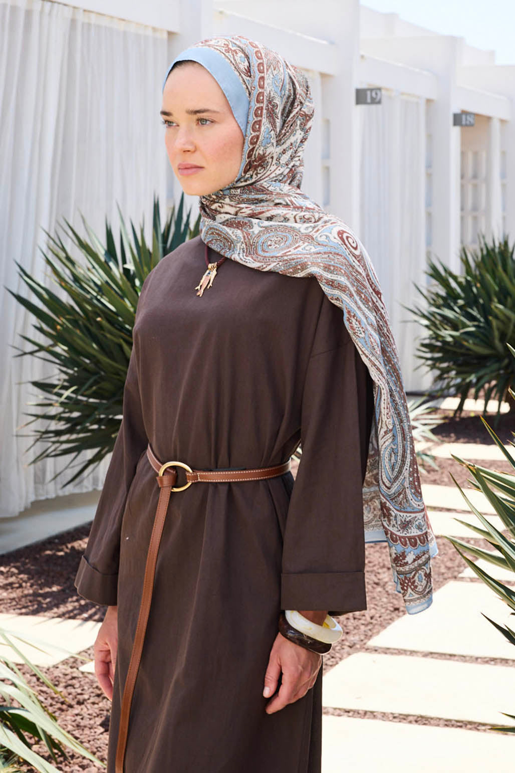 Deluxe Desenli Şal İndigo