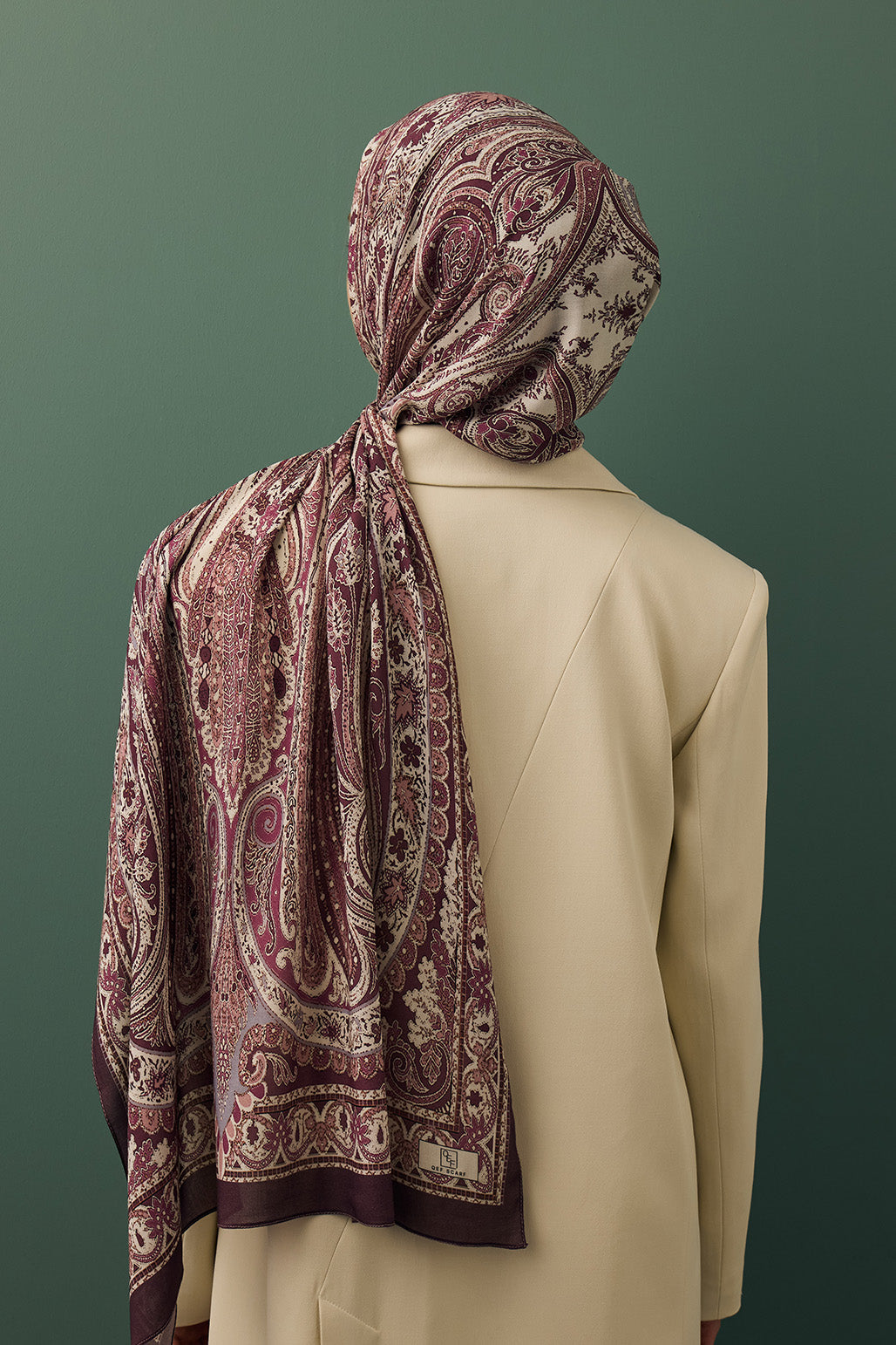 İpek Viskon Şal Mürdüm Eriği