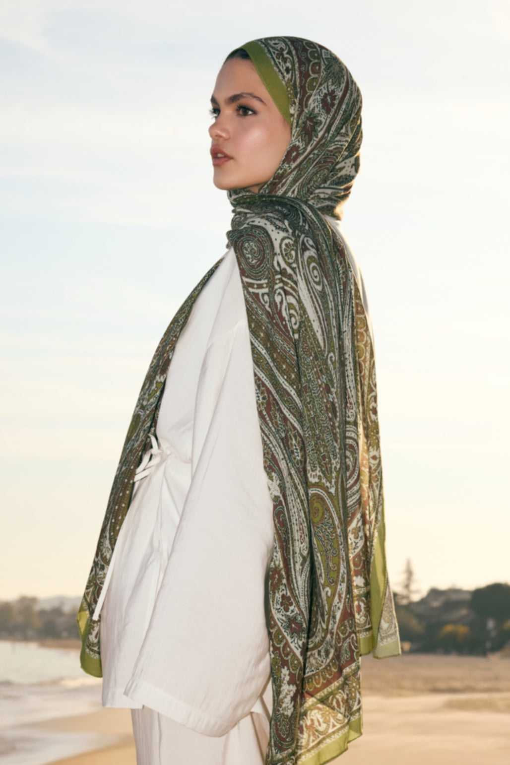 Deluxe Summer Şal Noa Zeytin Yeşili