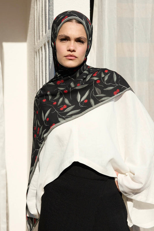 Deluxe Desenli Şal Red Berries