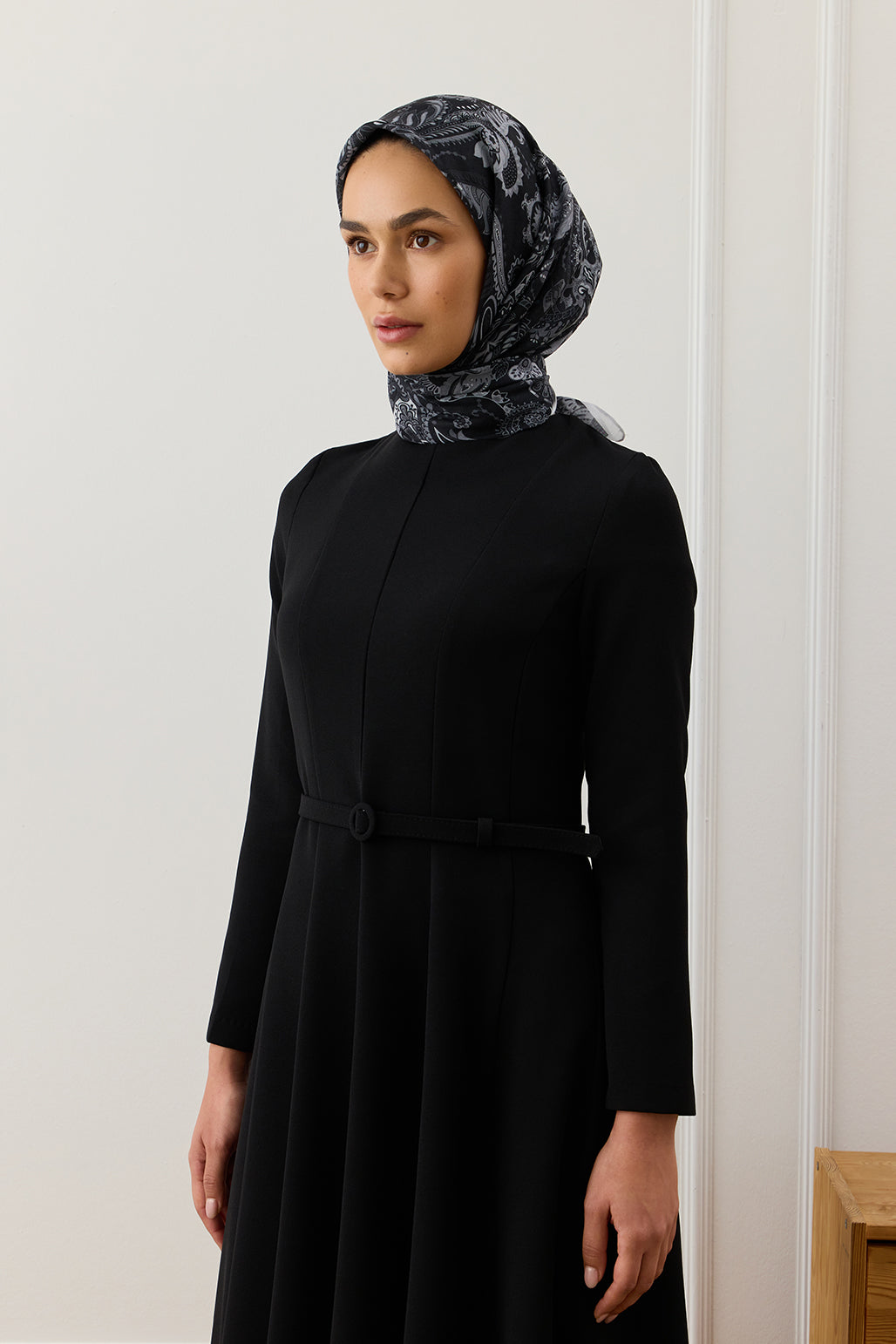 Desenli Pamuk Eşarp Black Dream