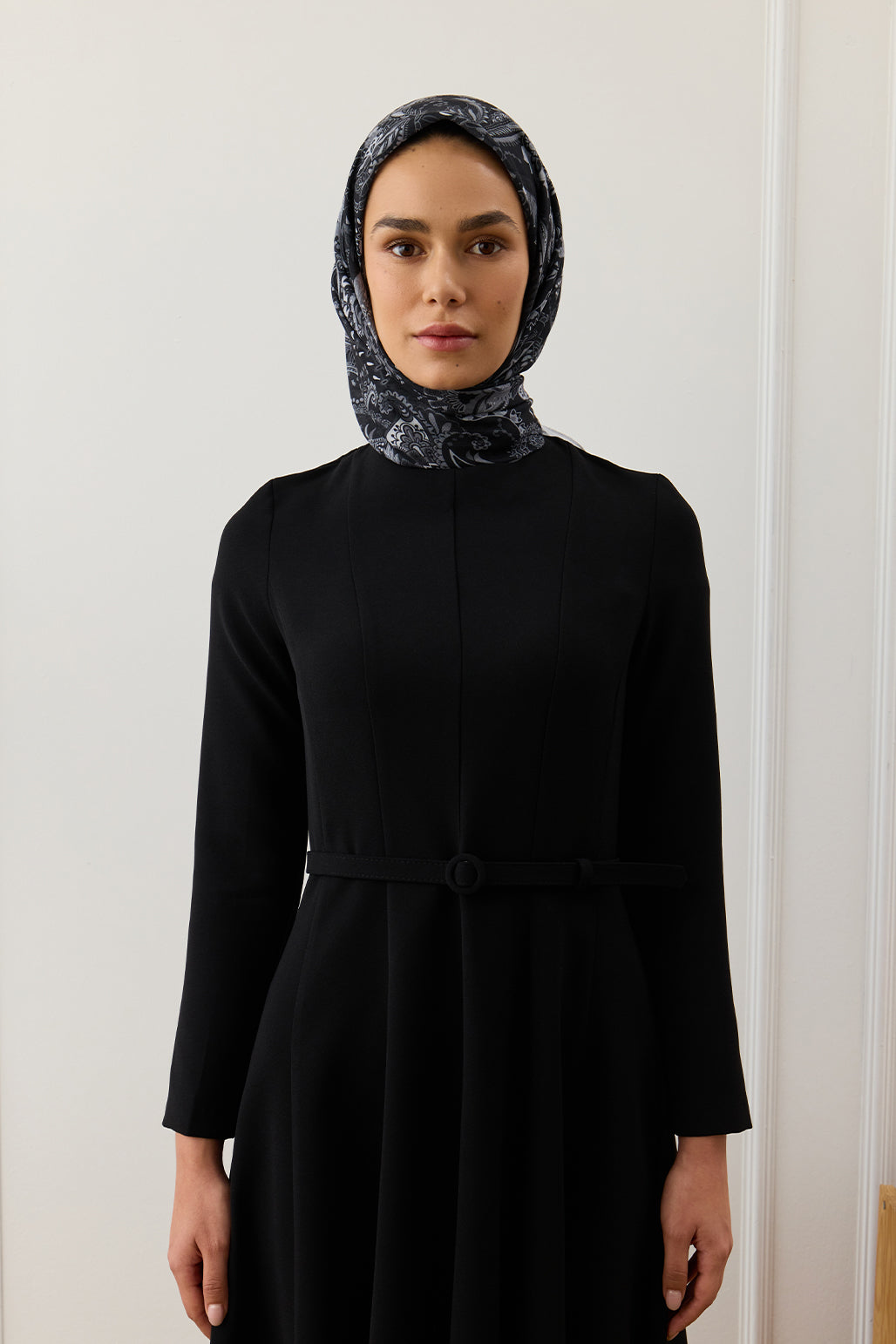 Desenli Pamuk Eşarp Black Dream