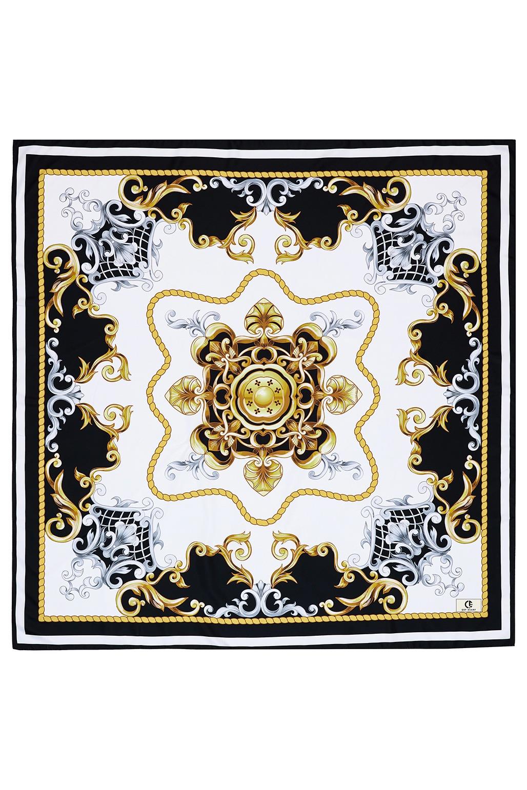 Desenli Twill İpek Eşarp Carina