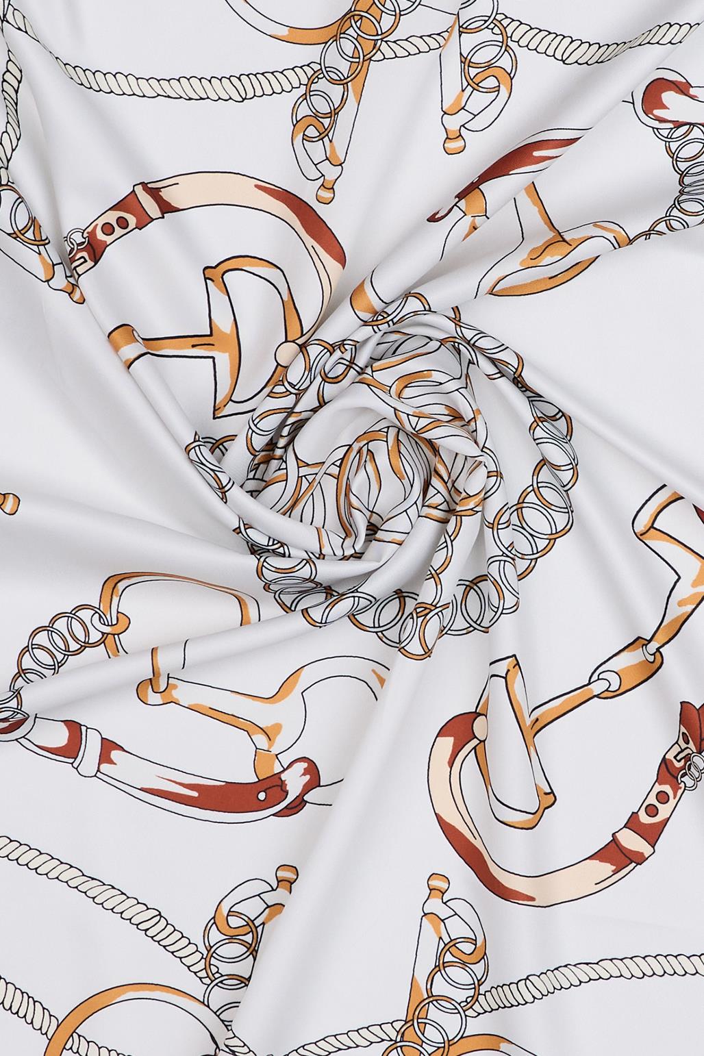 Desenli Twill İpek Eşarp Dion