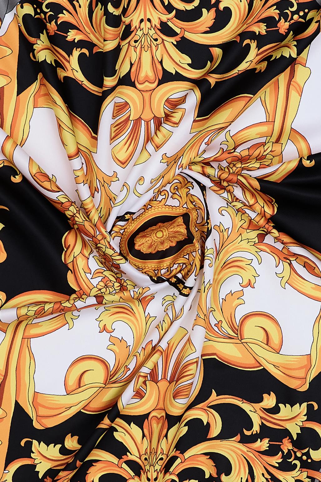 Desenli Twill İpek Eşarp Ema