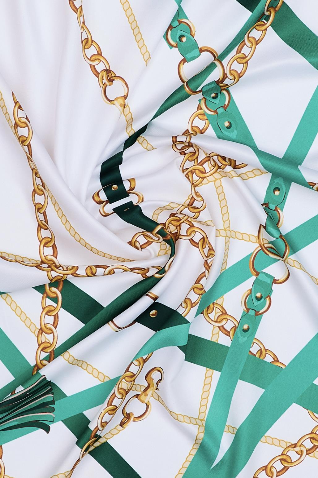 Desenli Twill İpek Eşarp Hannah