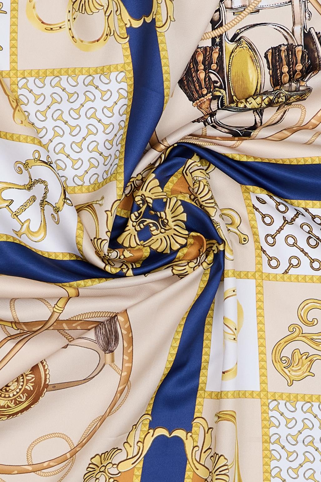 Desenli Twill İpek Eşarp Martin