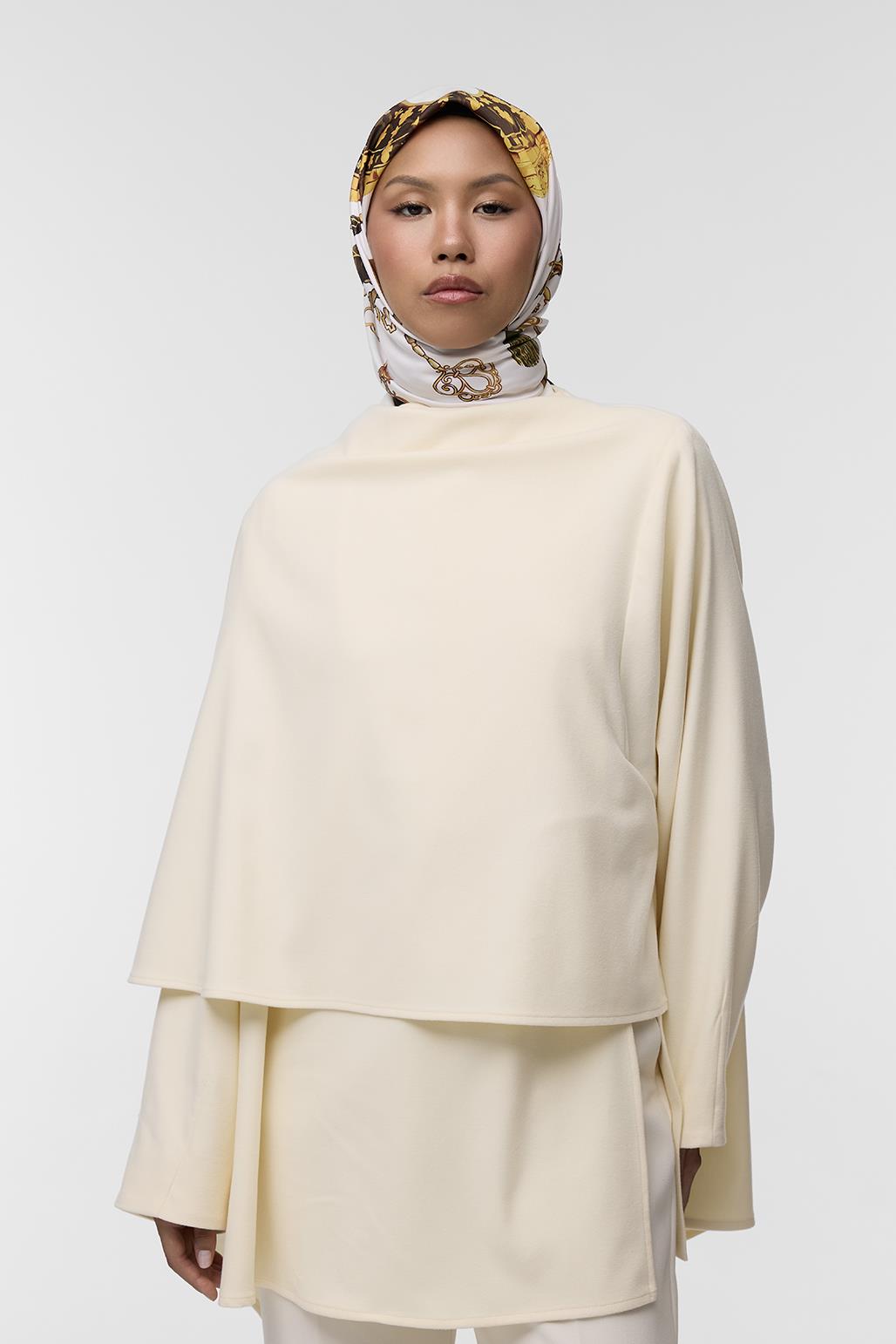 Desenli Twill İpek Eşarp Nadine