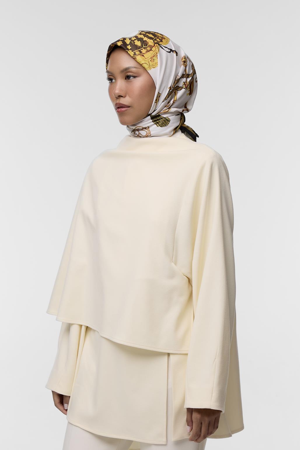 Desenli Twill İpek Eşarp Nadine