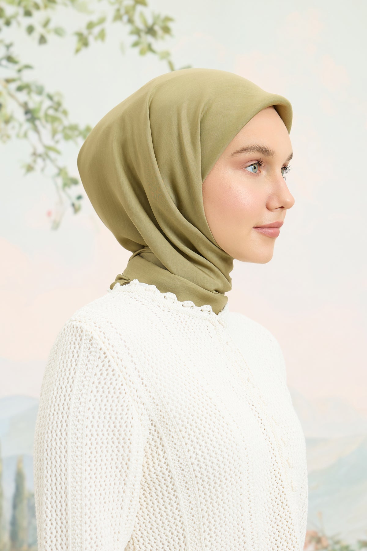 Floş Viskon Düz Eşarp Adaçayı