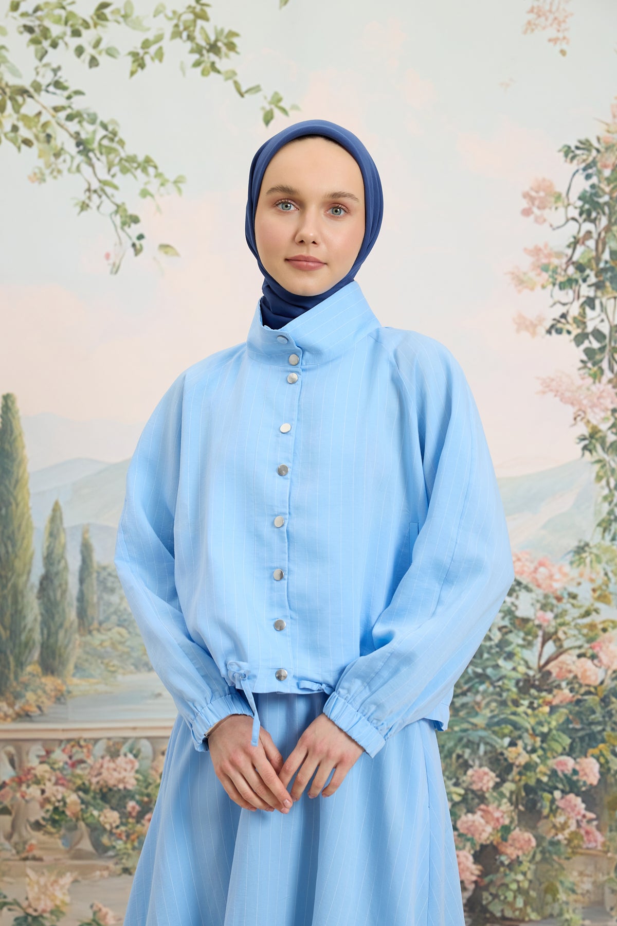 Floş Viskon Düz Eşarp İndigo