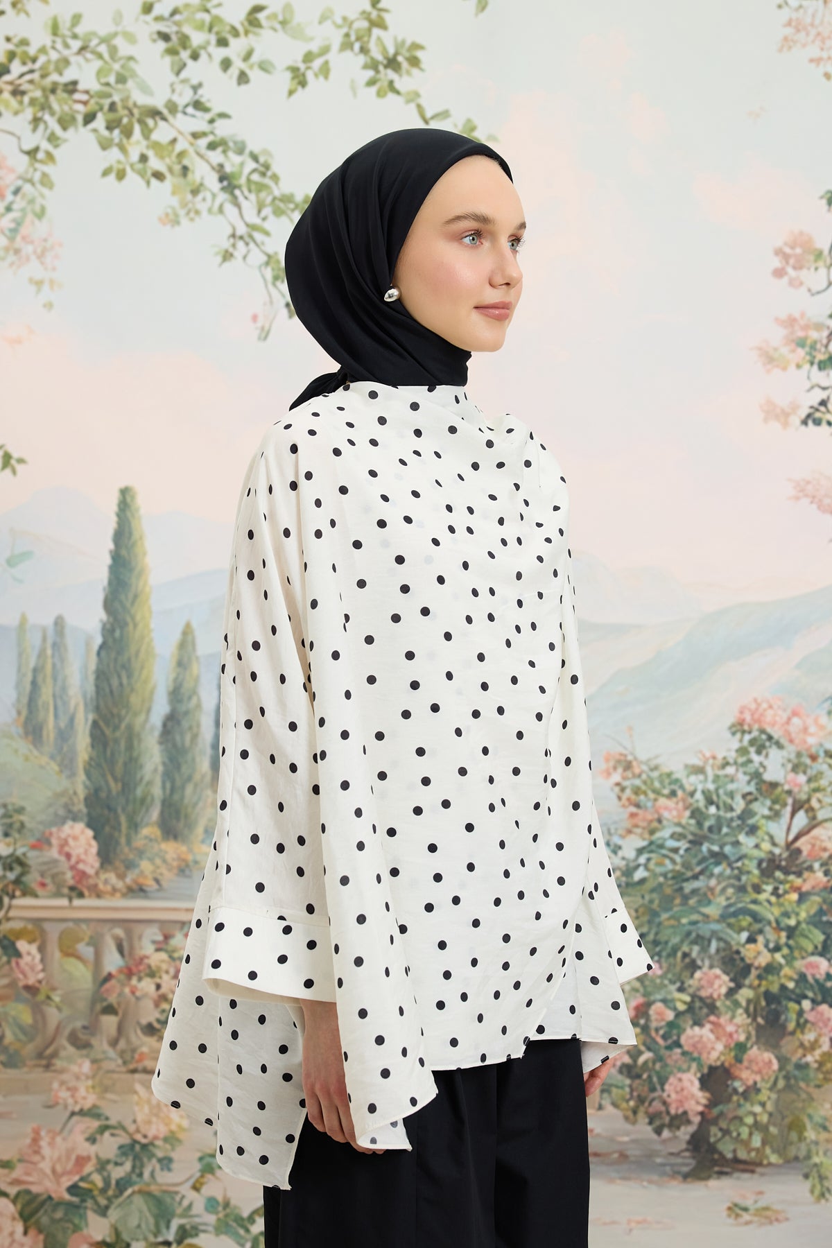 Floş Viskon Düz Eşarp Siyah