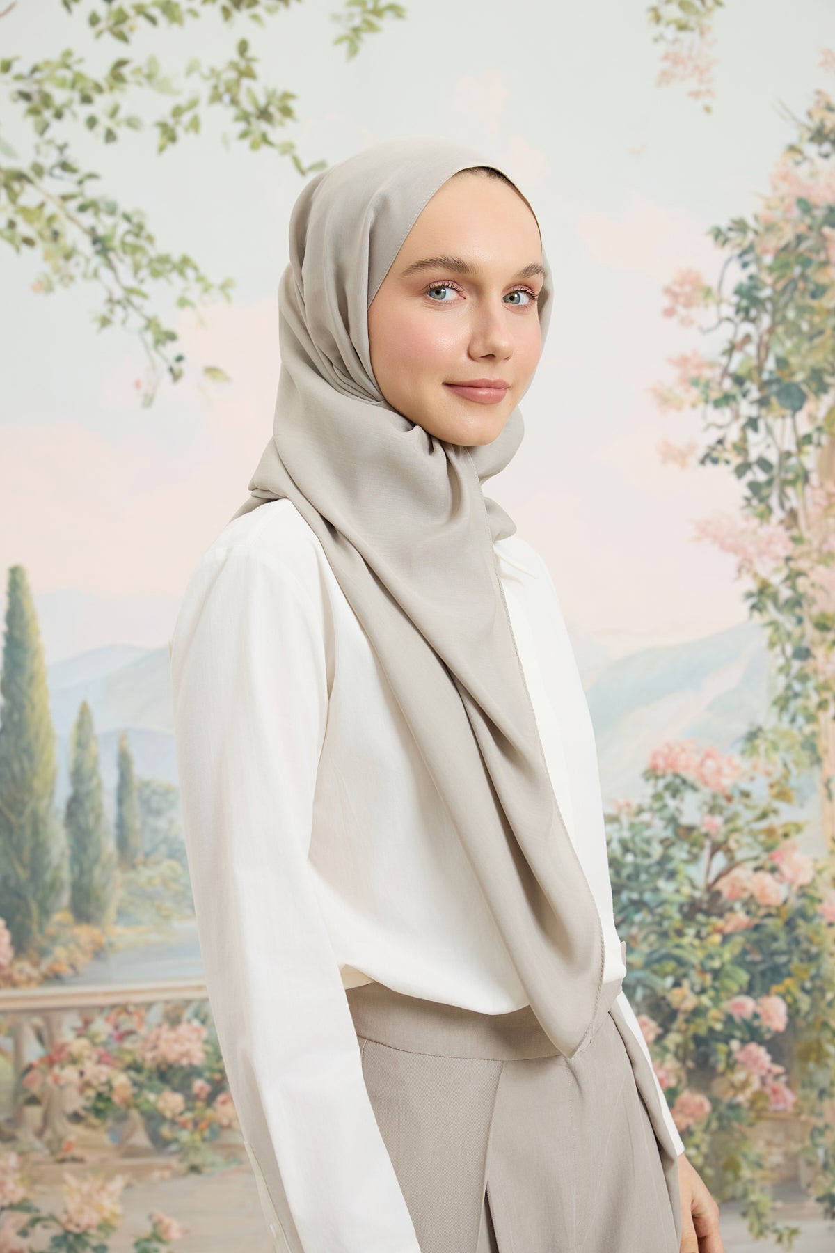 Floş Viskon Düz Şal Bej