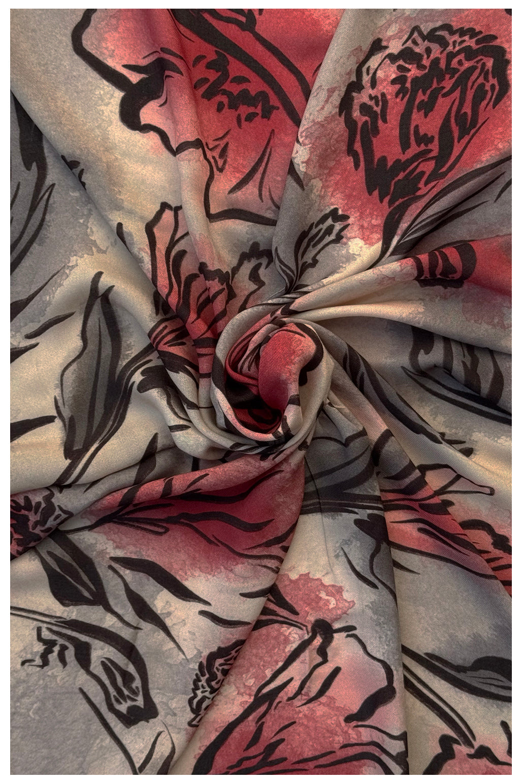 Modal Brush Şal Flower Garden Bordo