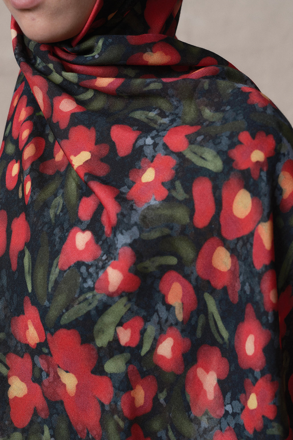 Modal Brush Şal Minik Çiçek Pembe