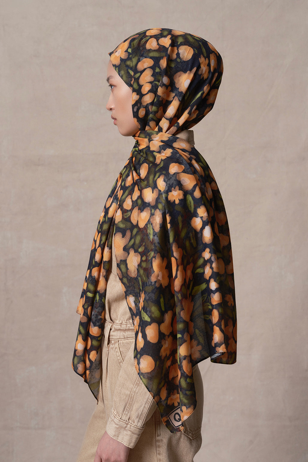 Modal Brush Şal Minik Çiçek Yeşil