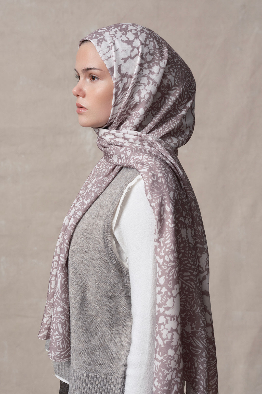 Modal Brush Şal Minimal Pattern Bej