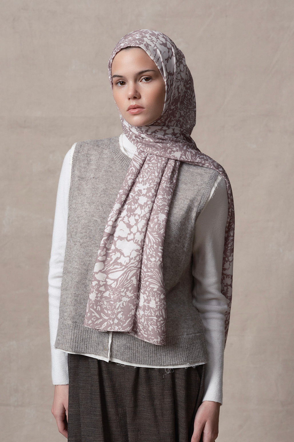 Modal Brush Şal Minimal Pattern Bej