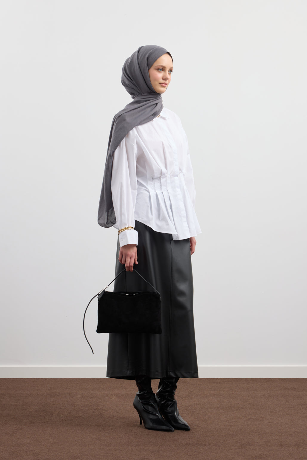 Organik Crash Şal Antrasit