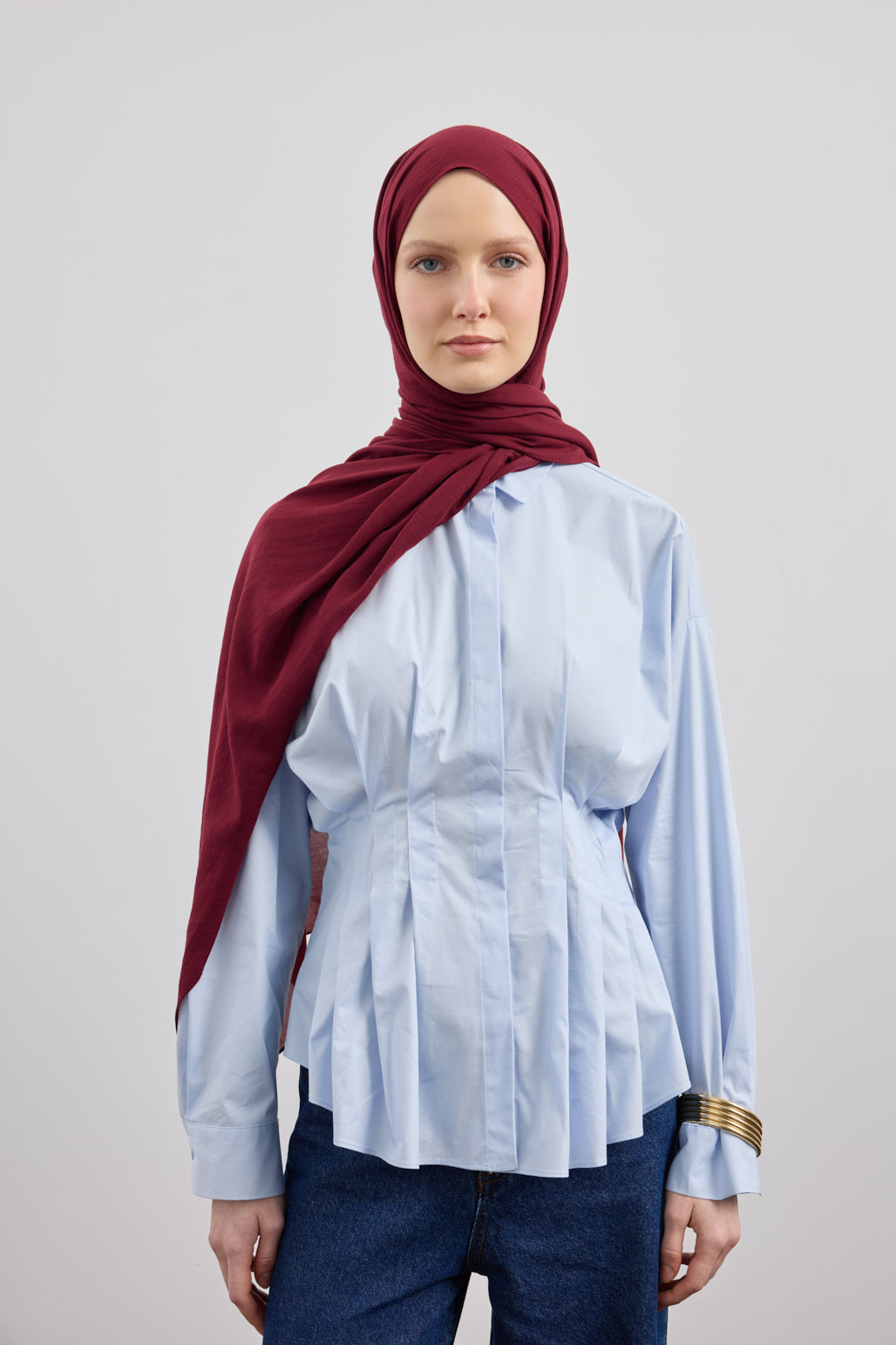 Organik Crash Şal Bordo