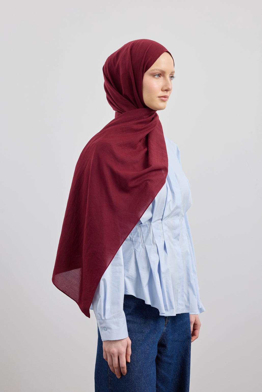 Organik Crash Şal Bordo
