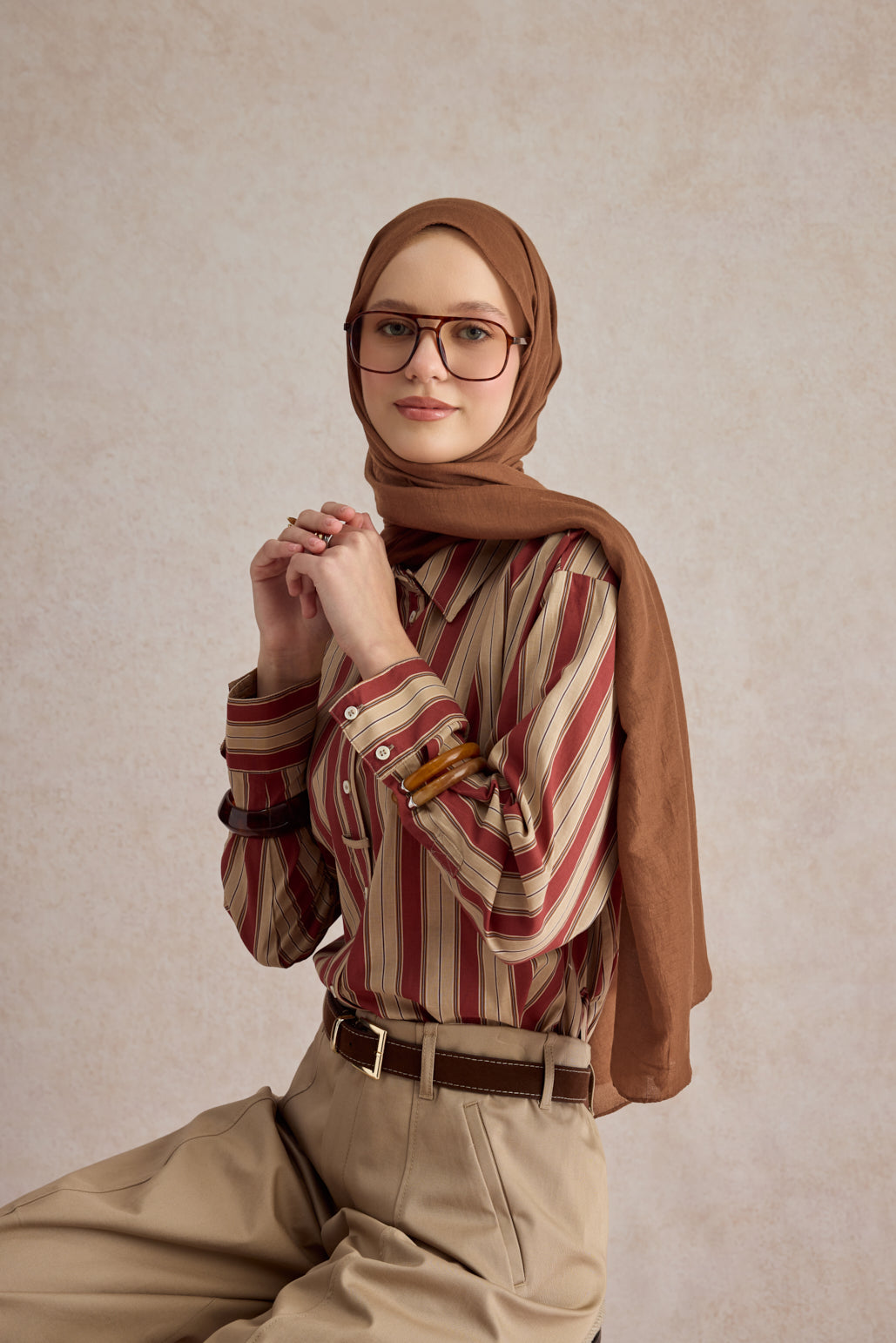 Organik Crash Şal Çikolata Kahve