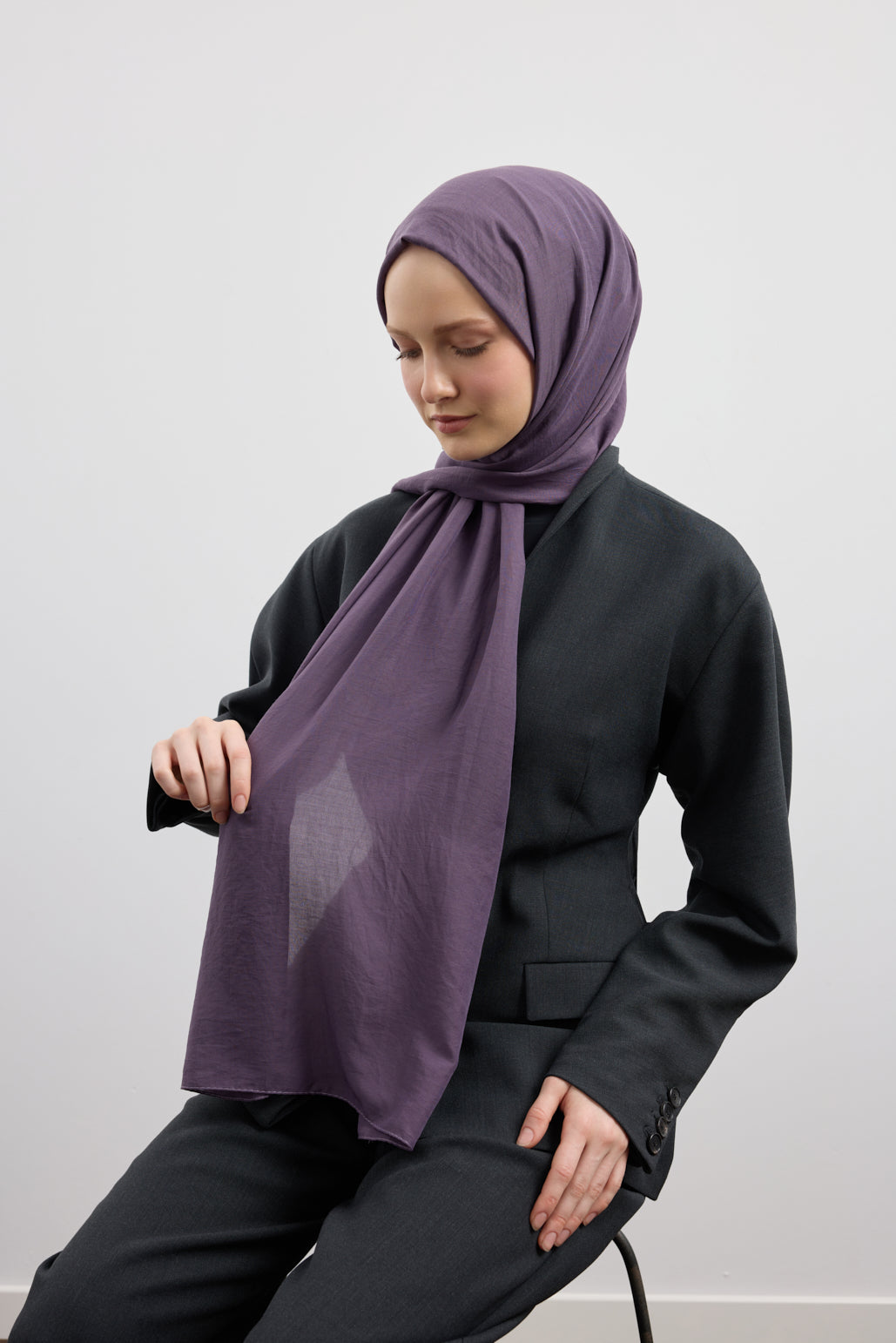 Organik Crash Şal Eflatun