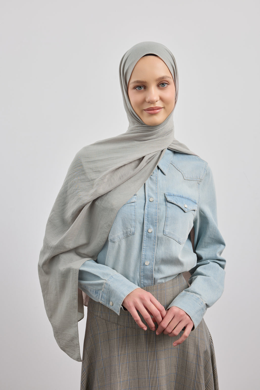 Organik Crash Şal Gri