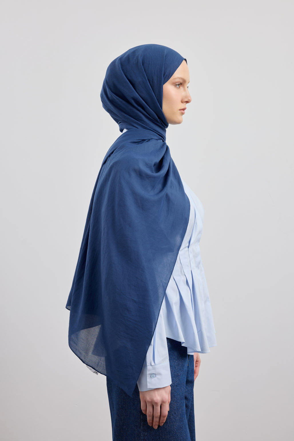 Organik Crash Şal İndigo