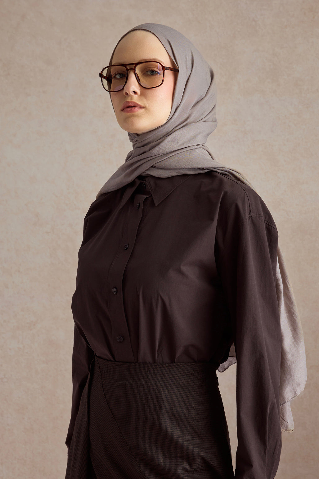 Organik Crash Şal Küllü Gri