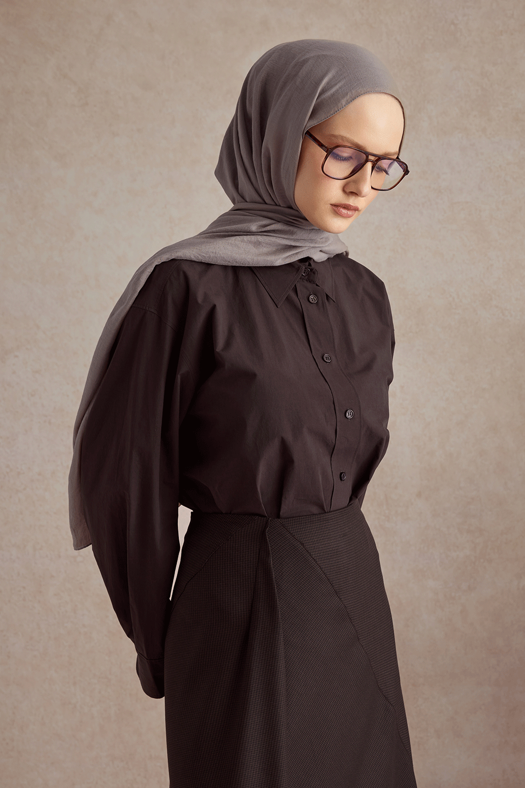 Organik Crash Şal Küllü Gri