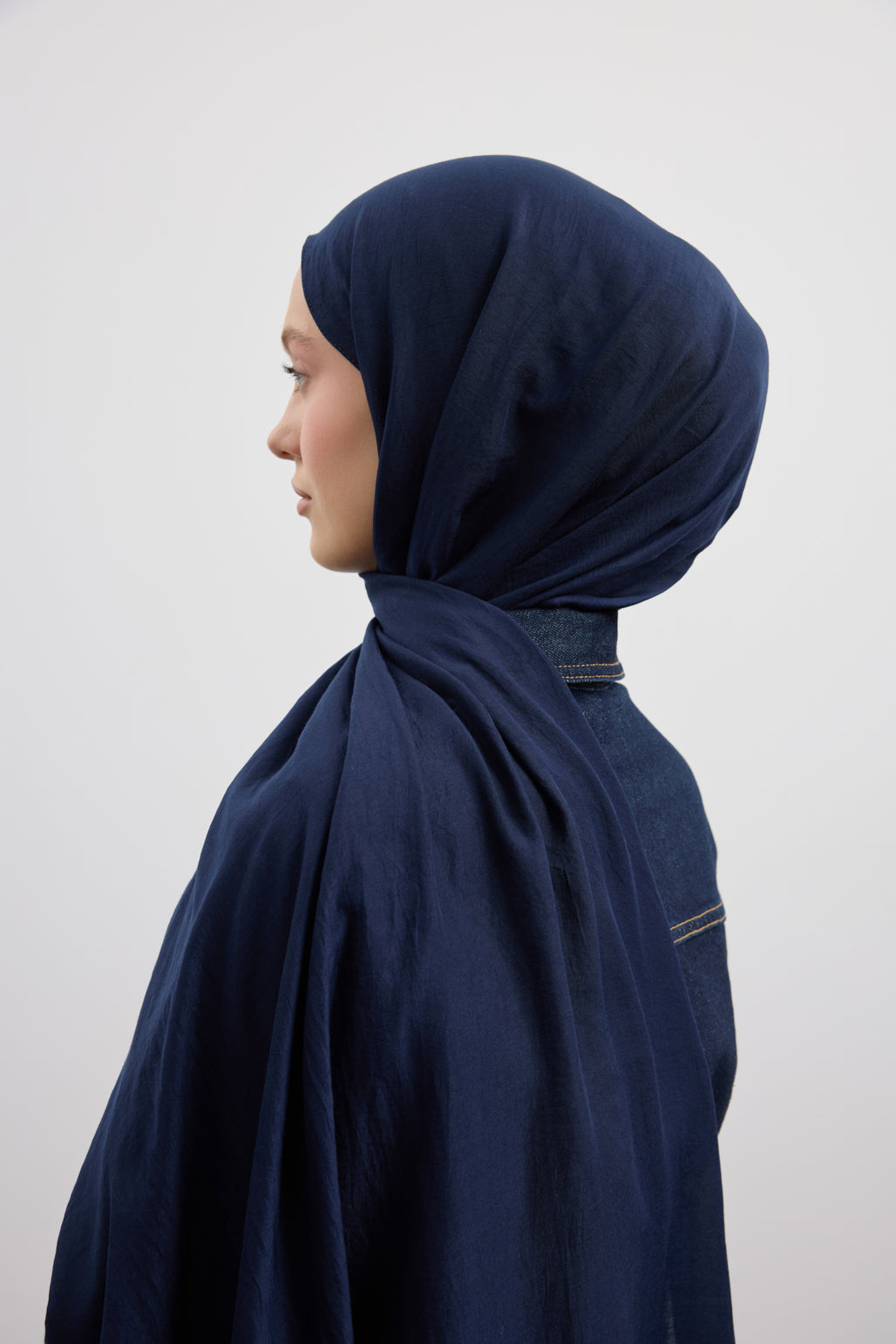 Organik Crash Şal Lacivert