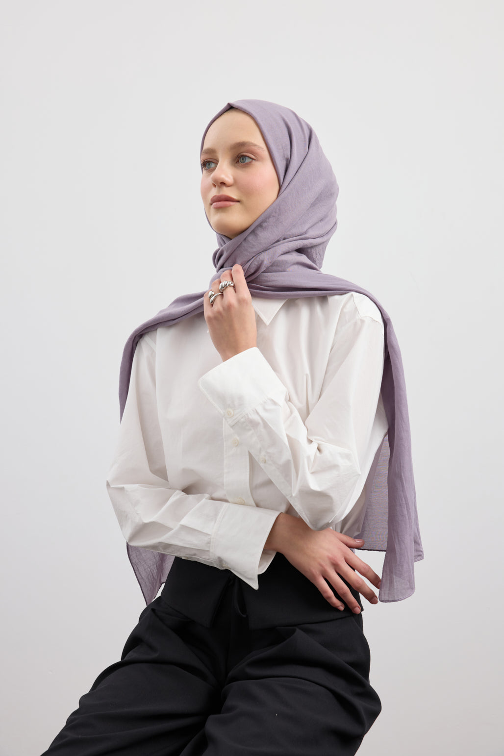 Organik Crash Şal Lavanta