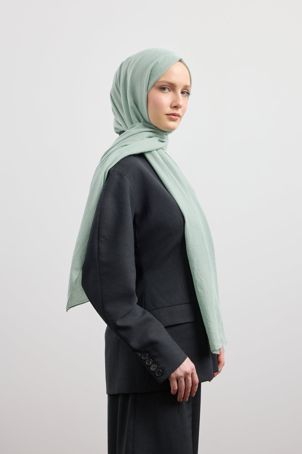 Organik Crash Şal Mint