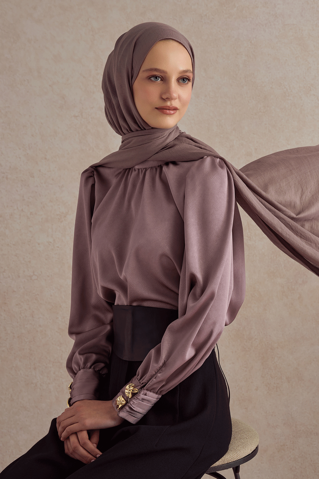 Organik Crash Şal Mürdüm Eriği