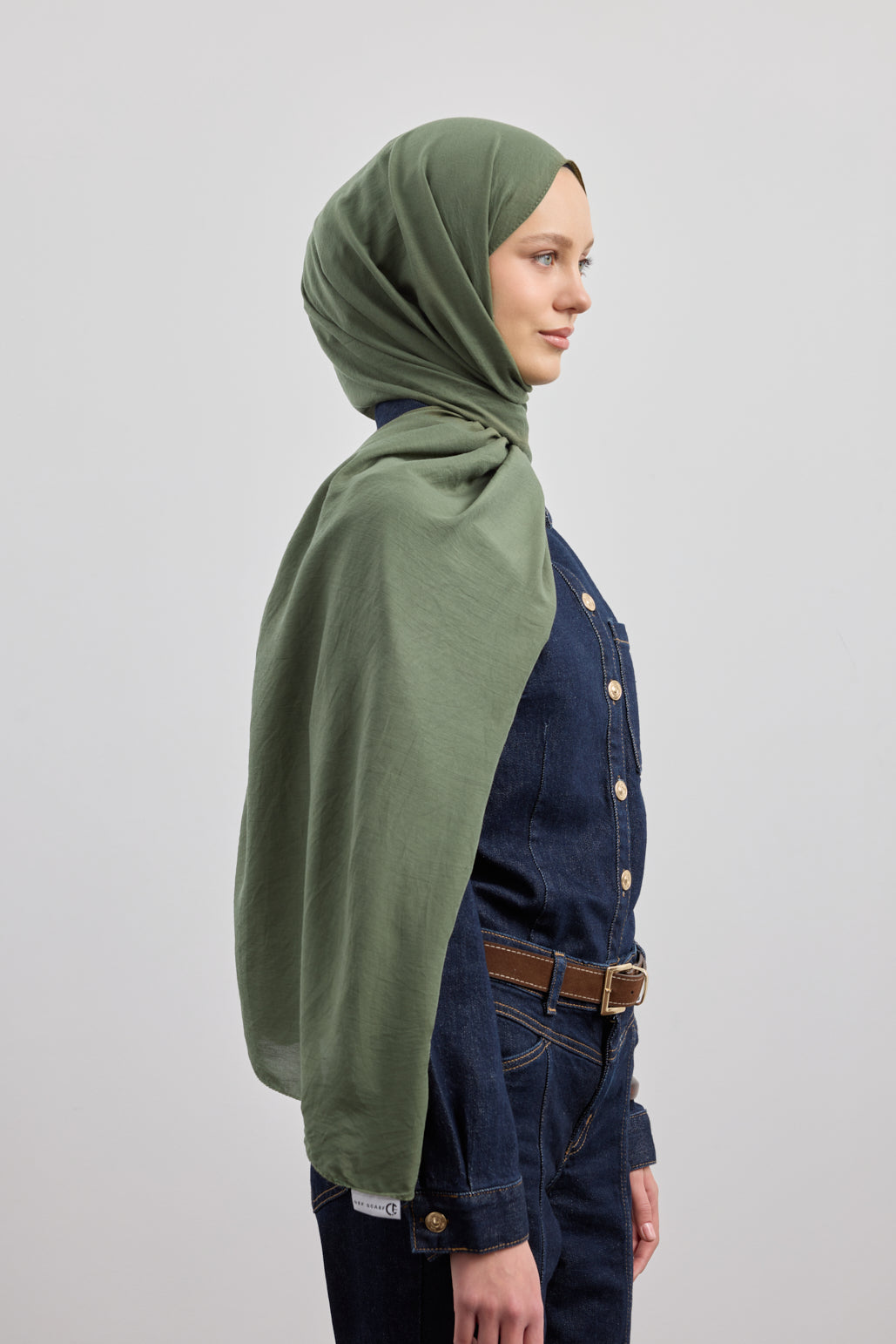 Organik Crash Şal Orman Yeşili