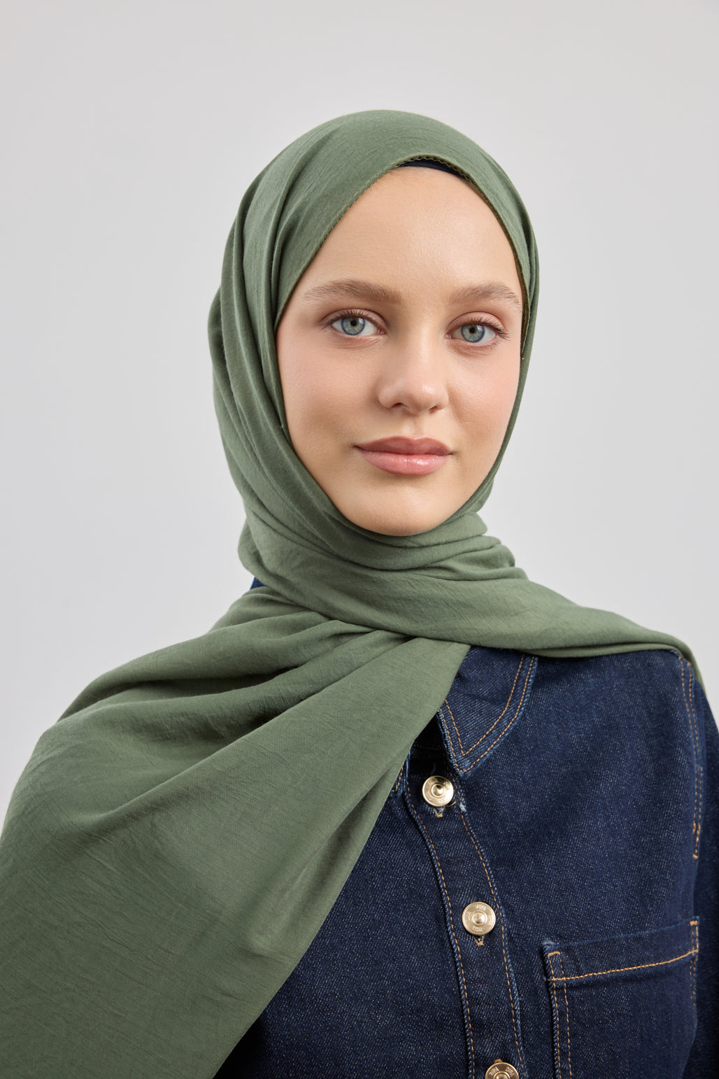 Organik Crash Şal Orman Yeşili