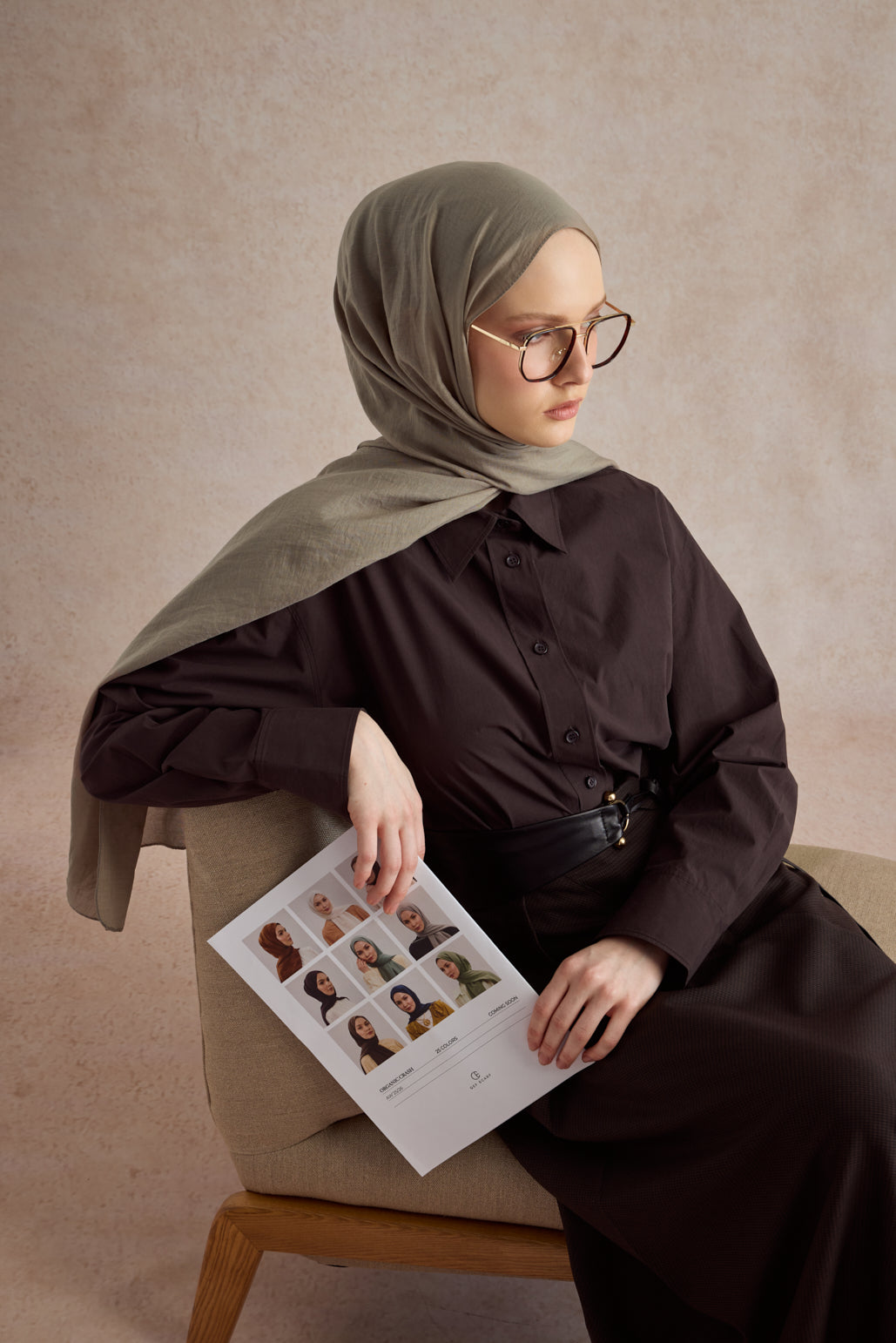 Organik Crash Şal Soft Kahve