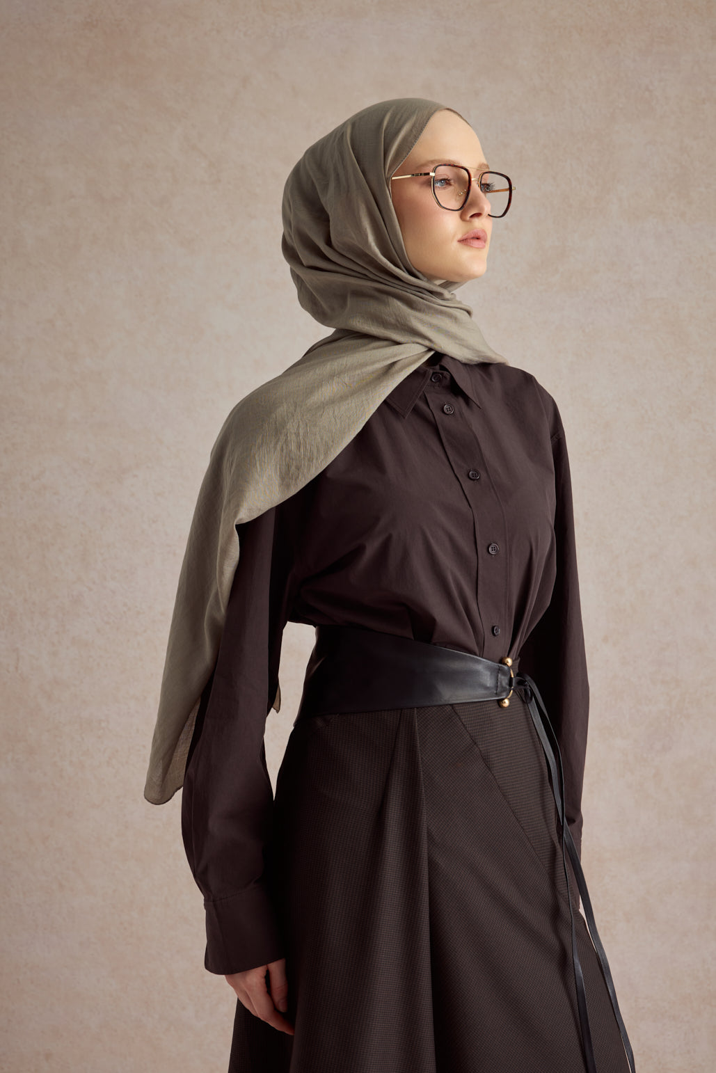 Organik Crash Şal Soft Kahve