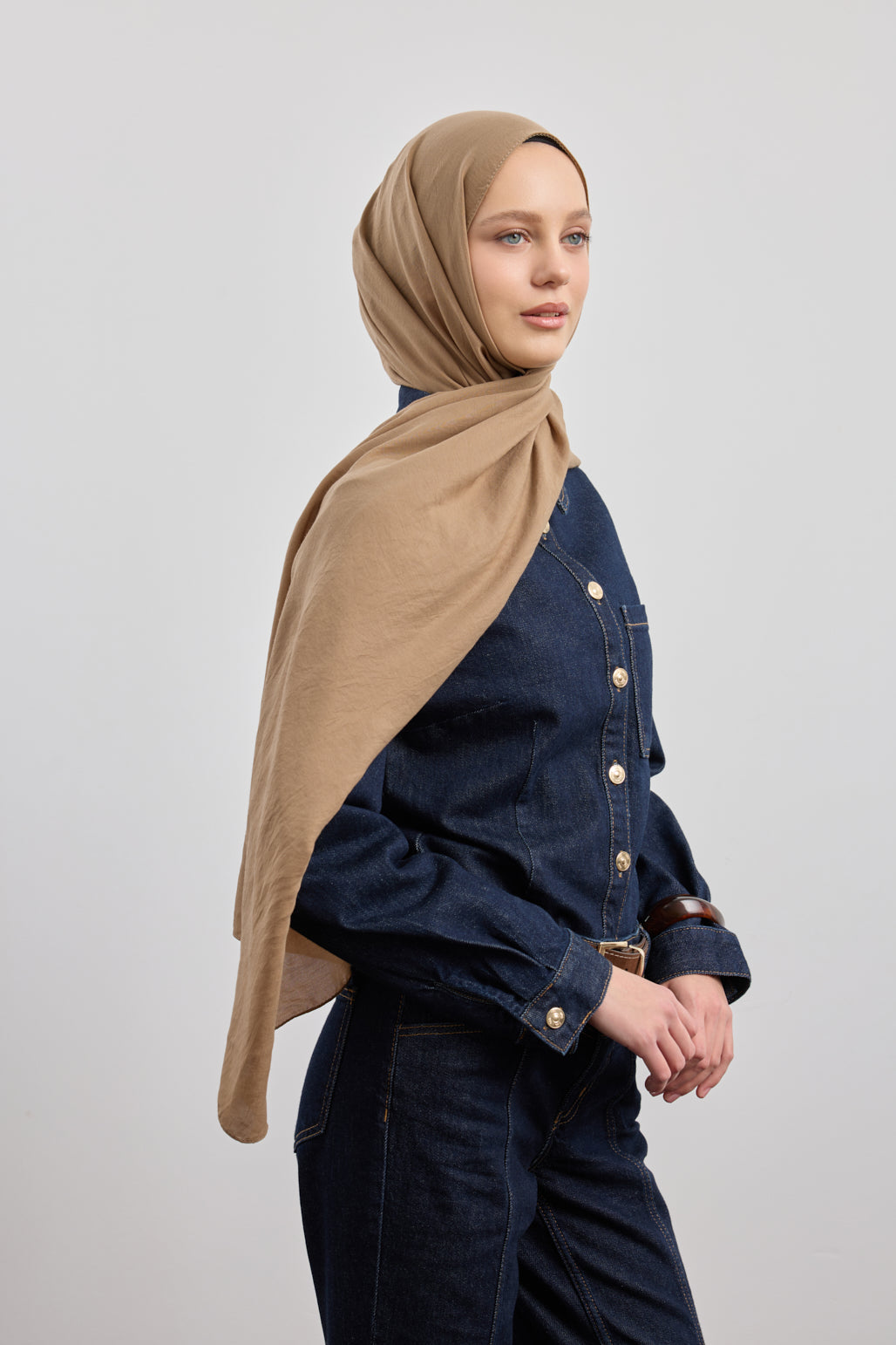 Organik Crash Şal Sütlü Kahve