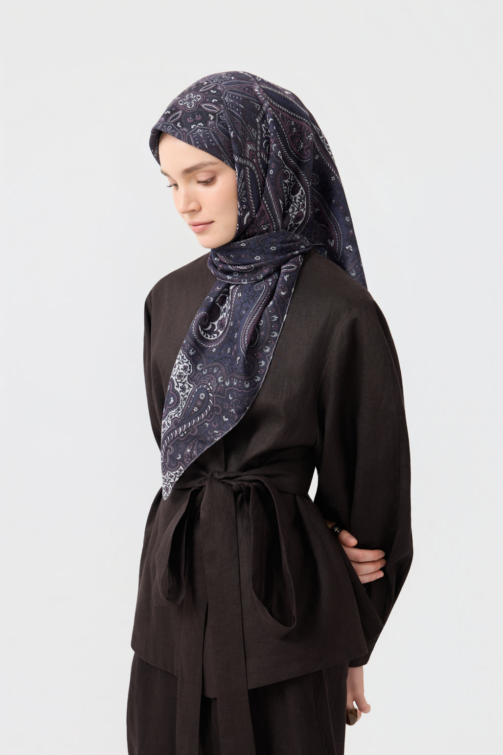 Pamuk Eşarp Bloom Mürdüm
