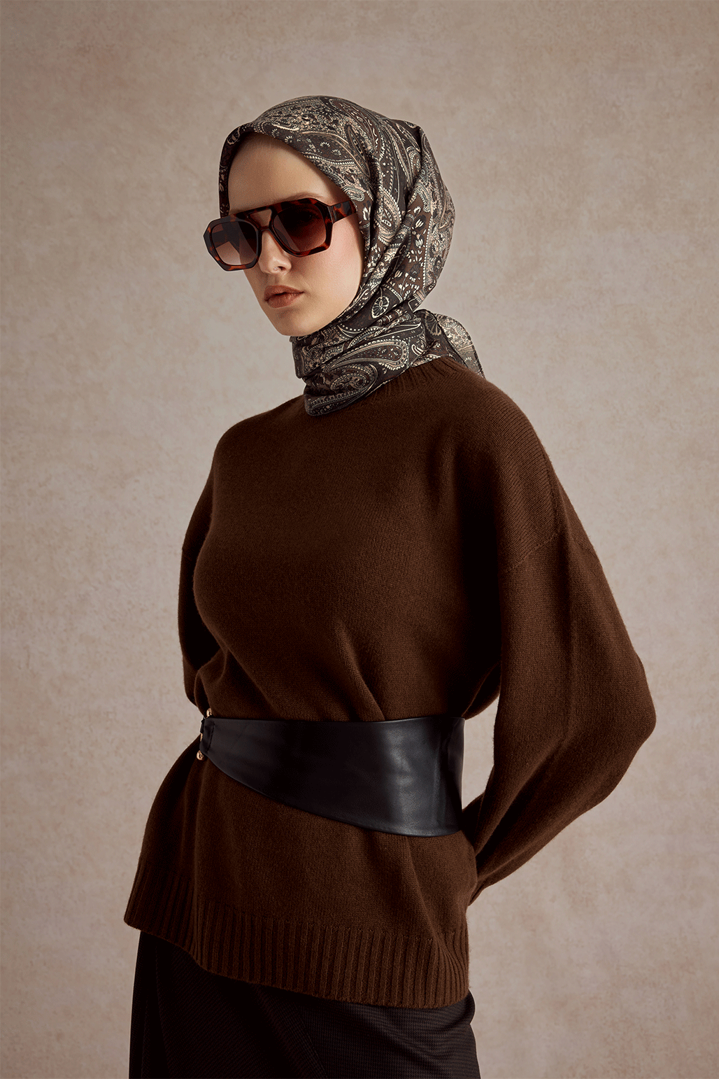 Pamuk Eşarp Garden Kahve