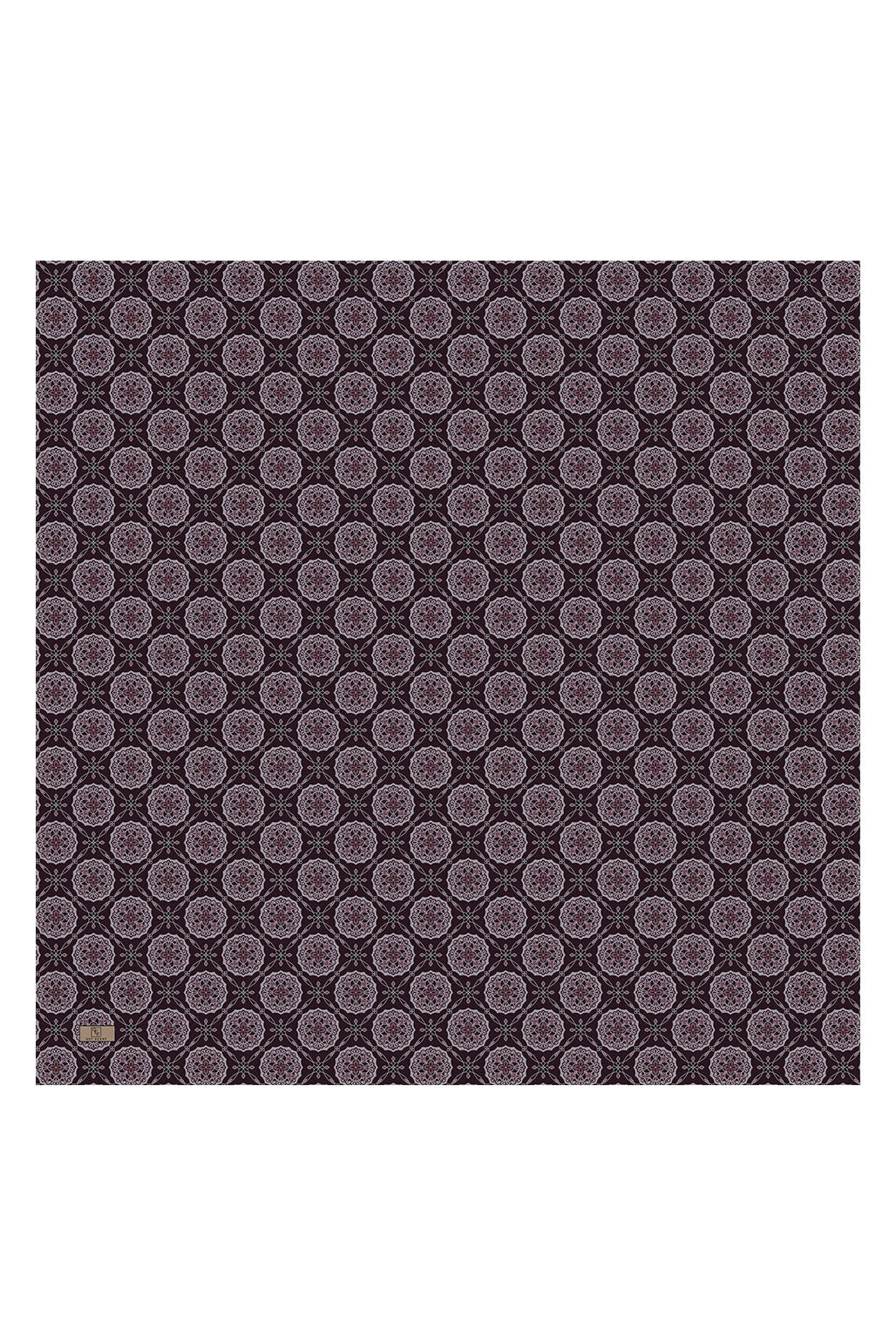 Pamuk Eşarp Medallion Mürdüm Eriği