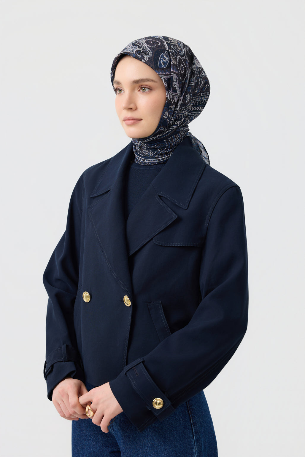 Pamuk Eşarp Tale Lacivert