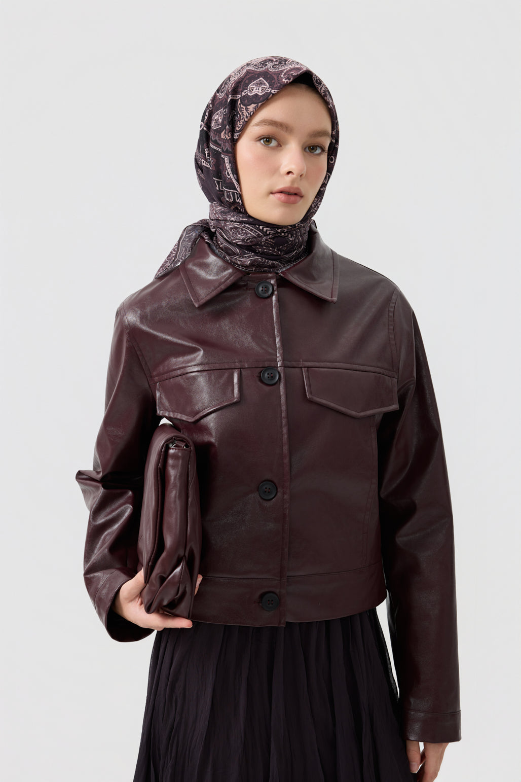 Pamuk Eşarp Tale Mürdüm