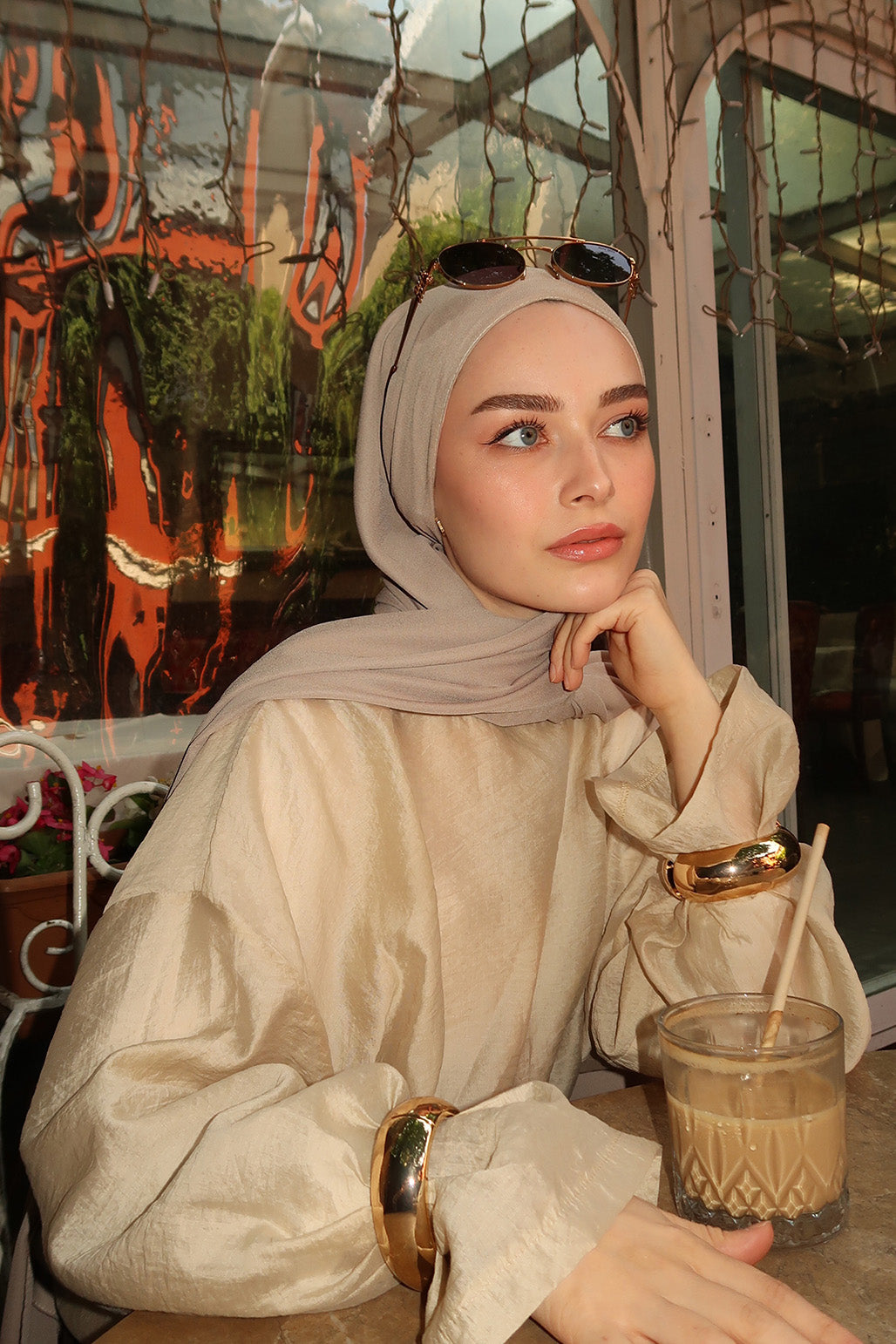 Pamuk İpek Şal Bej