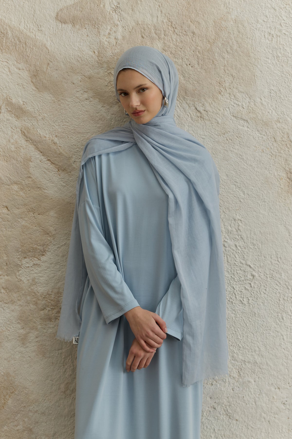 Soft Line Pamuk Şal Açık Mavi