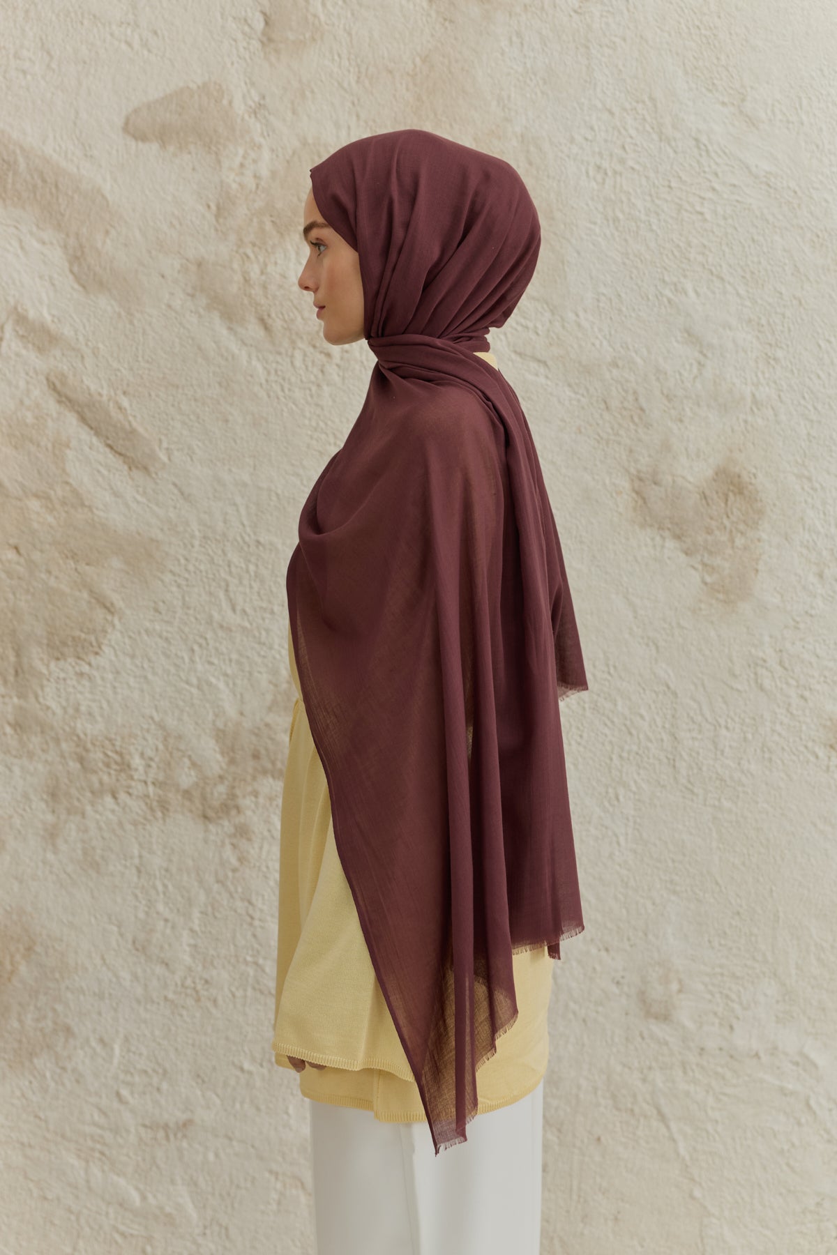 Soft Line Pamuk Şal Mürdüm