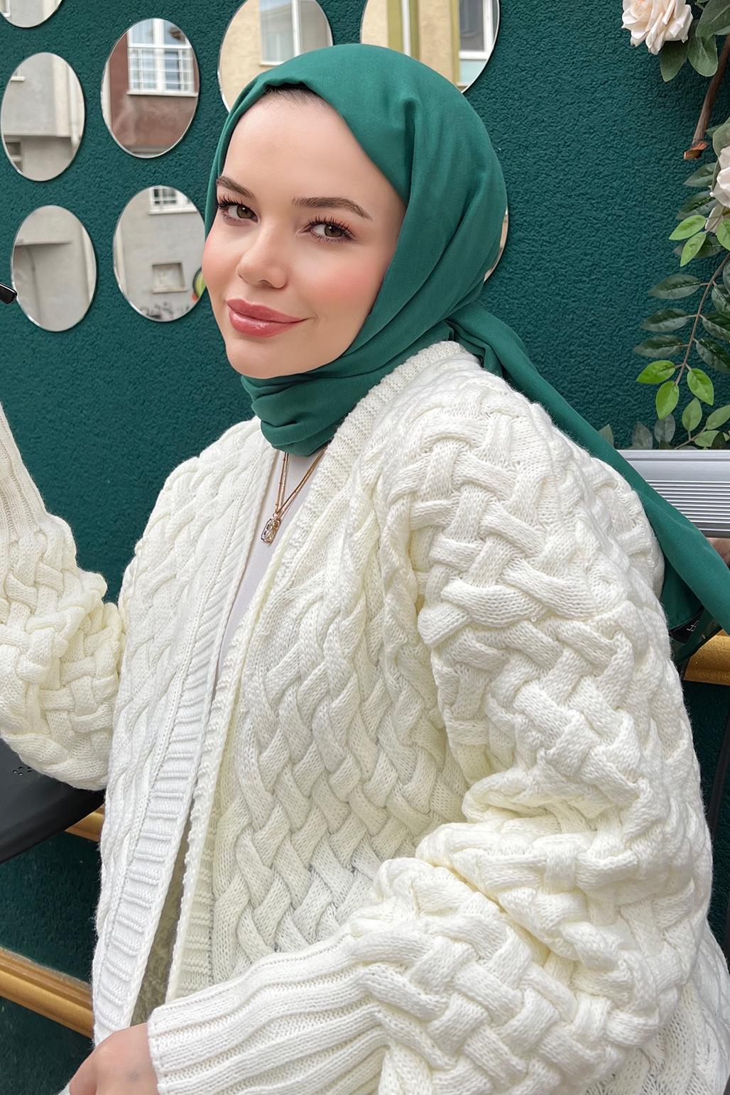 Soft Pamuk Şal Zümrüt Yeşili